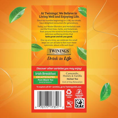 Twinings Wild Berries Herbal Tea Individually Wrapped Bags, 20 Count (Pack of 1), Full-Flavoured, Naturally Caffeine-Free, Enjoy Hot or Iced, 20 Teabags