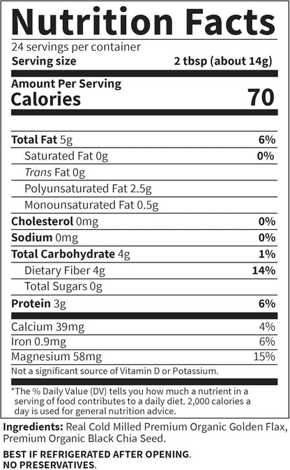 Garden Of Life Raw Organics Organic Flax Meal Plus Chia Seeds, 12 Ounce