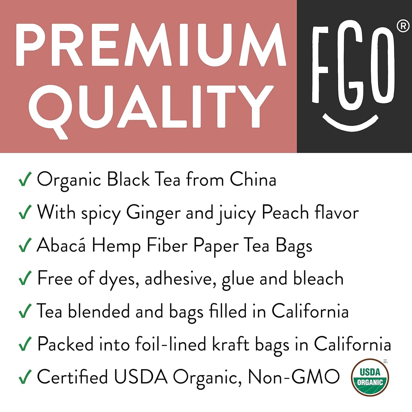 FGO Organic White Tea, Eco-Conscious Tea Bags, Packaging May Vary, 100 Count (Pack of 1)