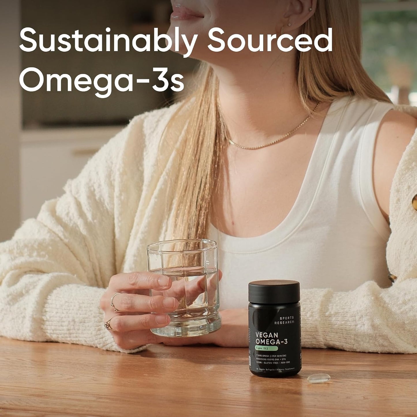 Sports Research® Vegan Omega-3 Algae Oil 1020mg, 60 Count Plantgels™