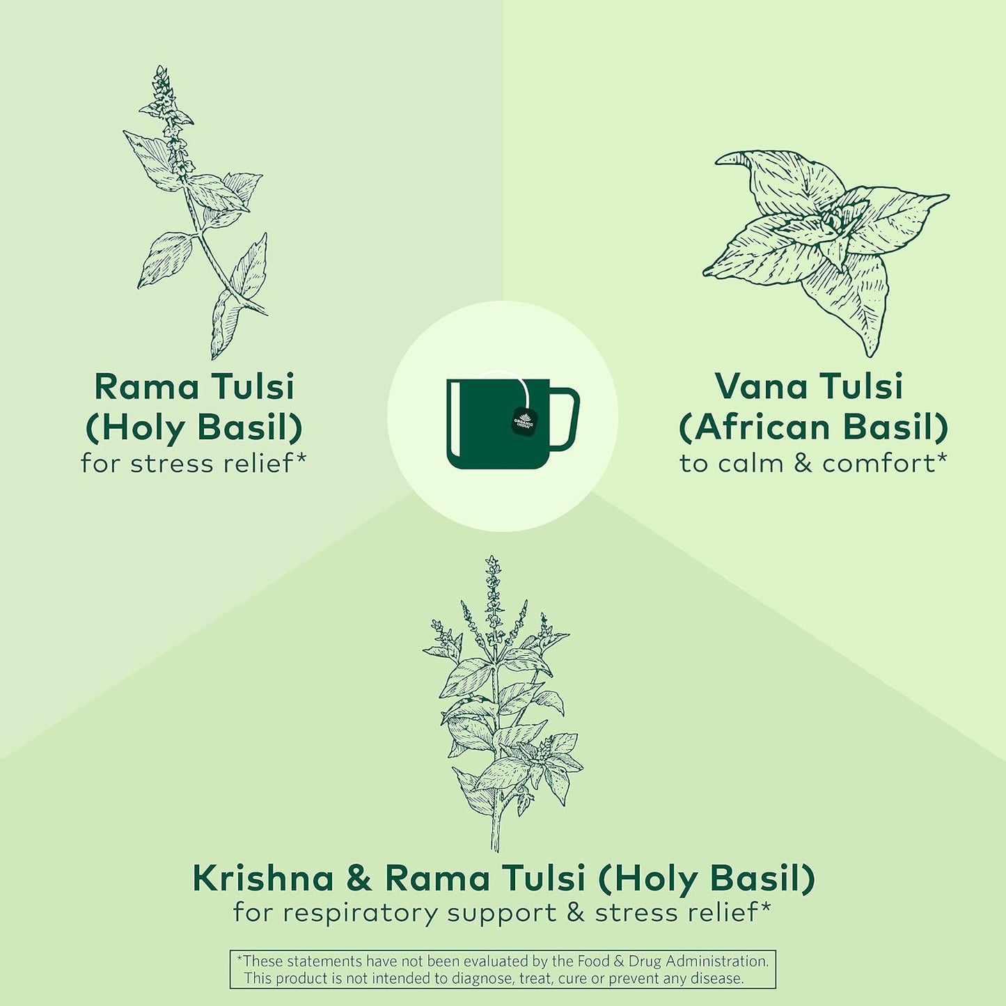ORGANIC INDIA Tulsi Moringa Tea Bags - Holy Basil, Lemongrass, Moringa Leaves, Stress Relieving & Nourishing, Immune Support Tea, Vegan, Certified Organic, Caffeine-Free - 18 Infusion Bags, 6 Pack