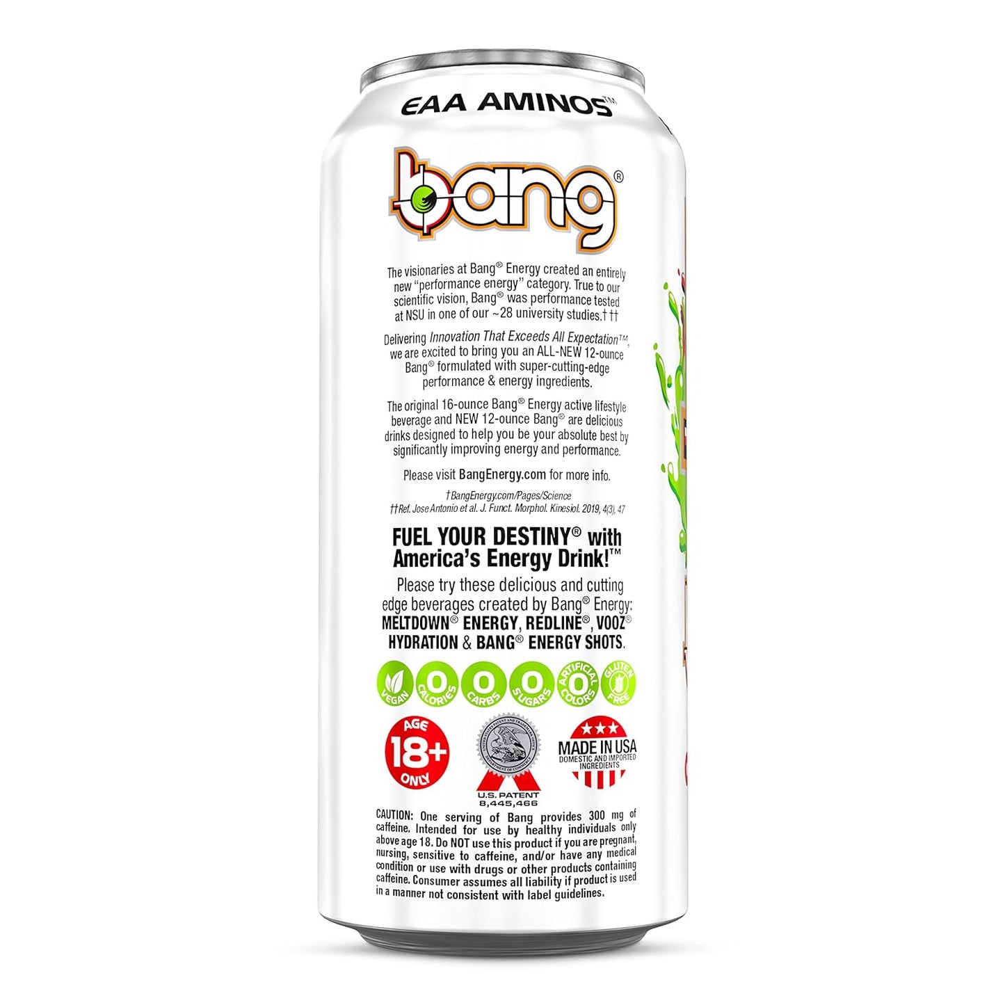 Bang Energy Nectarine Blueberry, Sugar-Free Energy Drink , 16-Ounce.