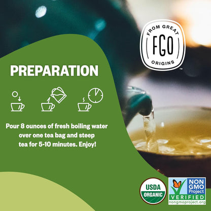 FGO Organic White Tea, Eco-Conscious Tea Bags, Packaging May Vary, 100 Count (Pack of 1)