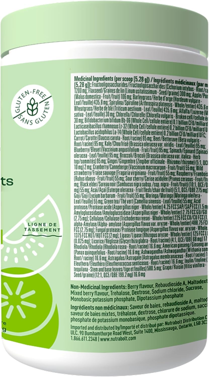 Bloom Nutrition Greens and Superfoods Powder for Digestive Health, Greens Powder, Digestive Enzymes, Probiotics, Spirulina, Chlorella for Bloating & Gut Support, Green Juice, 30 SVG, Strawberry Kiwi