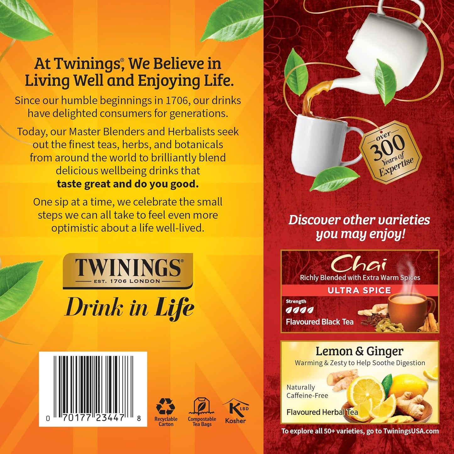 Twinings Wild Berries Herbal Tea Individually Wrapped Bags, 20 Count (Pack of 1), Full-Flavoured, Naturally Caffeine-Free, Enjoy Hot or Iced, 20 Teabags