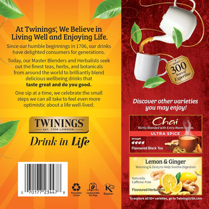 Twinings Wild Berries Herbal Tea Individually Wrapped Bags, 20 Count (Pack of 1), Full-Flavoured, Naturally Caffeine-Free, Enjoy Hot or Iced, 20 Teabags