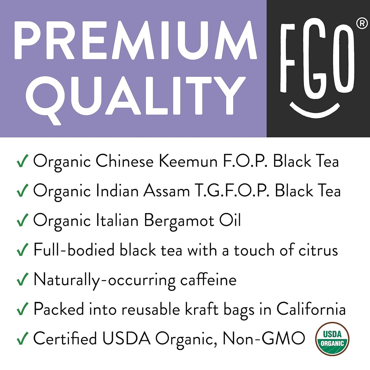 FGO Organic White Tea, Eco-Conscious Tea Bags, Packaging May Vary, 100 Count (Pack of 1)