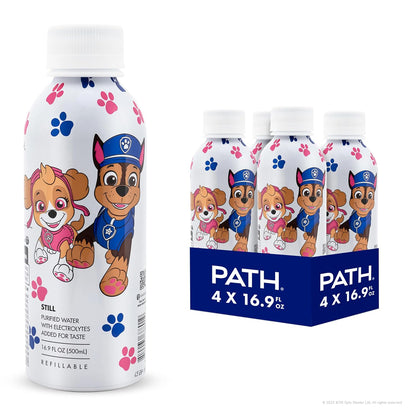 PATH Still Water Ultra-Purified, pH-Balanced, Locally Sourced – PAW Patrol Edition Aluminum Bottle – BPA-Free, Reusable, Infinitely Recyclable 16.9 fl oz