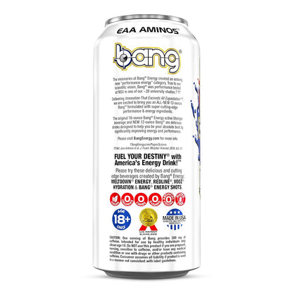 Bang Energy Nectarine Blueberry, Sugar-Free Energy Drink , 16-Ounce.