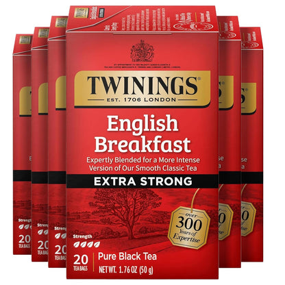 Twinings Mango & Pineapple Herbal Tea Individually Wrapped Bags, 20 Count (Pack of 6), Naturally Caffeine-Free, Enjoy Hot or Iced, 120 Teabags