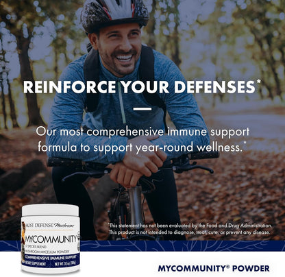 Host Defense MyCommunity Powder - 17 Species Blend Mushroom Supplement for Immune Support - Extract with Lion's Mane, Reishi, Chaga, Cordyceps, Turkey Tail & More - 100g (66 Servings)*