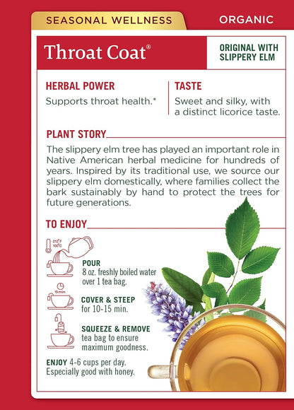 Traditional Medicinals Throat Coat Tea, Original - 16 Tea Bags
