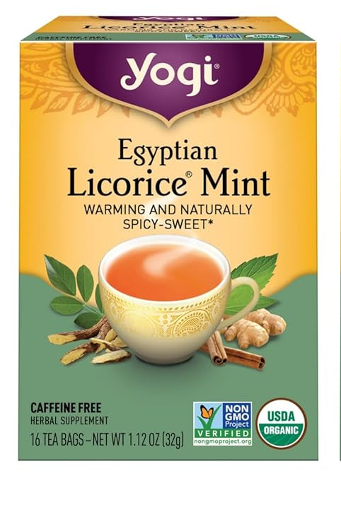 Yogi Tea - Egyptian Licorice Mint Tea (6 Pack) - Warming and Naturally Spicy Sweet - Caffeine Free - 96 Organic Herbal Tea Bags