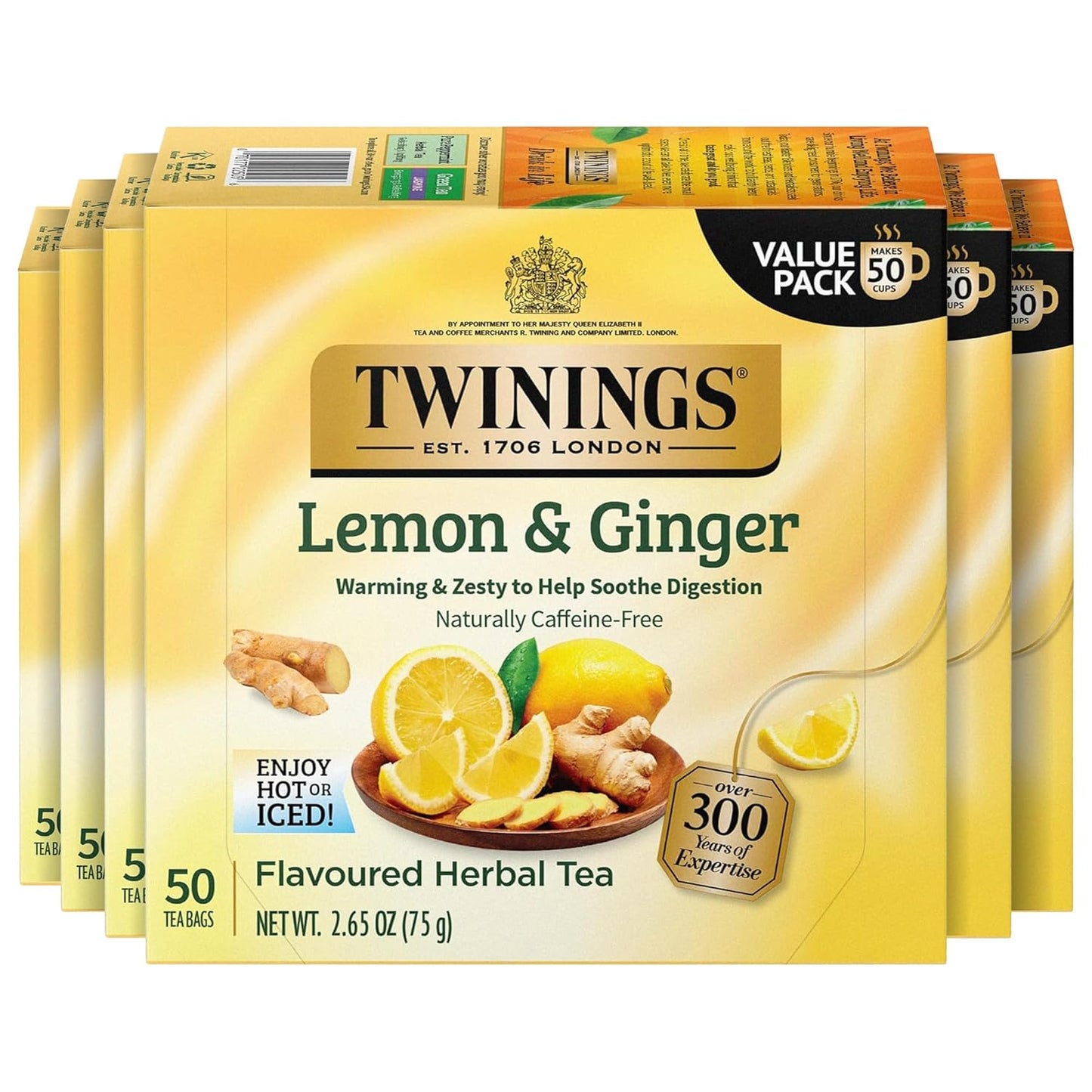 Twinings Mango & Pineapple Herbal Tea Individually Wrapped Bags, 20 Count (Pack of 6), Naturally Caffeine-Free, Enjoy Hot or Iced, 120 Teabags