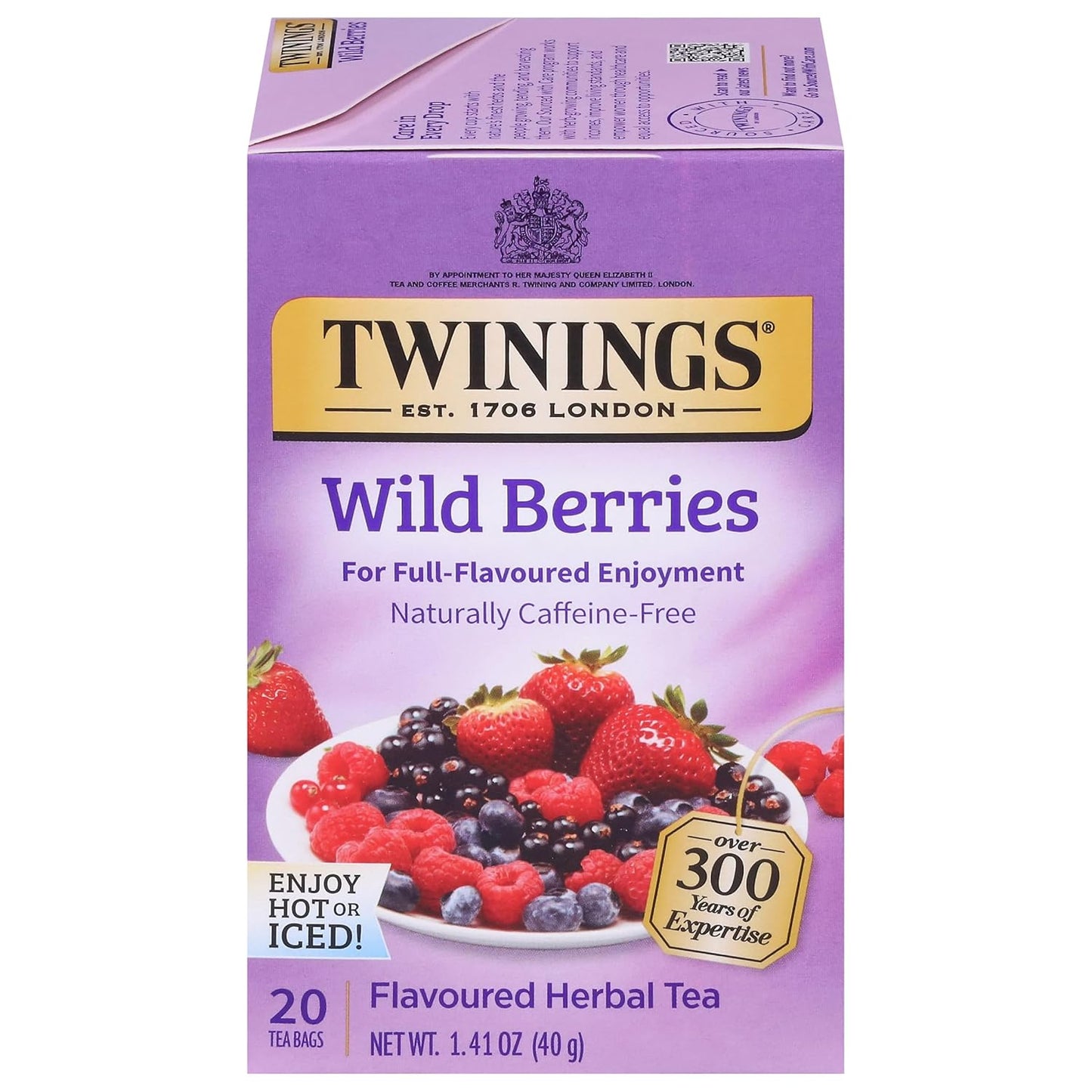 Twinings Mango & Pineapple Herbal Tea Individually Wrapped Bags, 20 Count (Pack of 6), Naturally Caffeine-Free, Enjoy Hot or Iced, 120 Teabags