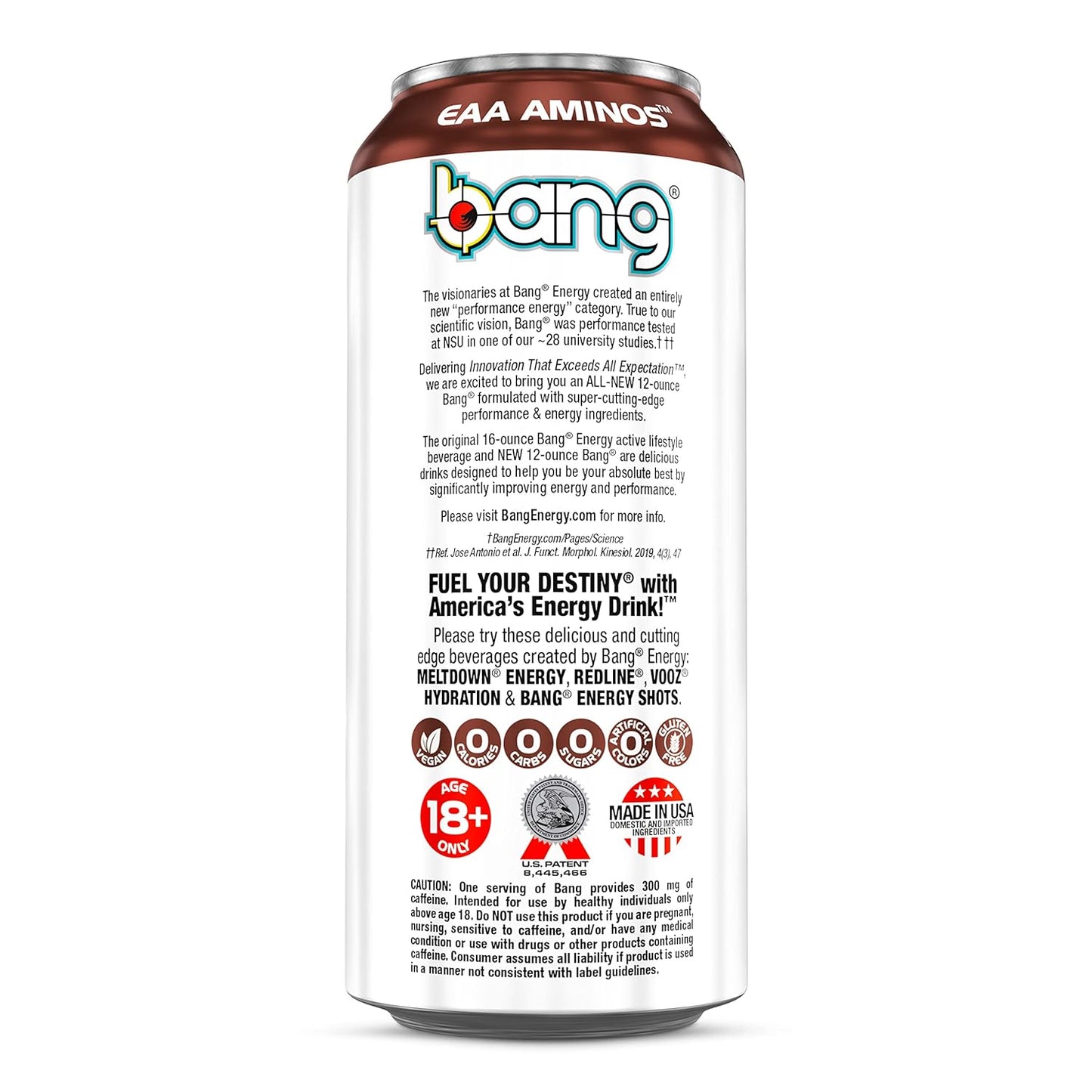 Bang Energy Nectarine Blueberry, Sugar-Free Energy Drink , 16-Ounce.