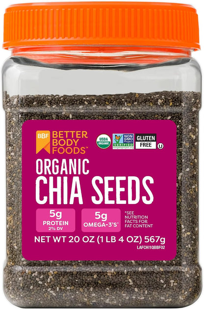 Betterbody Foods Organic Chia Seeds With Omega-3, Non-gmo, 567 gm