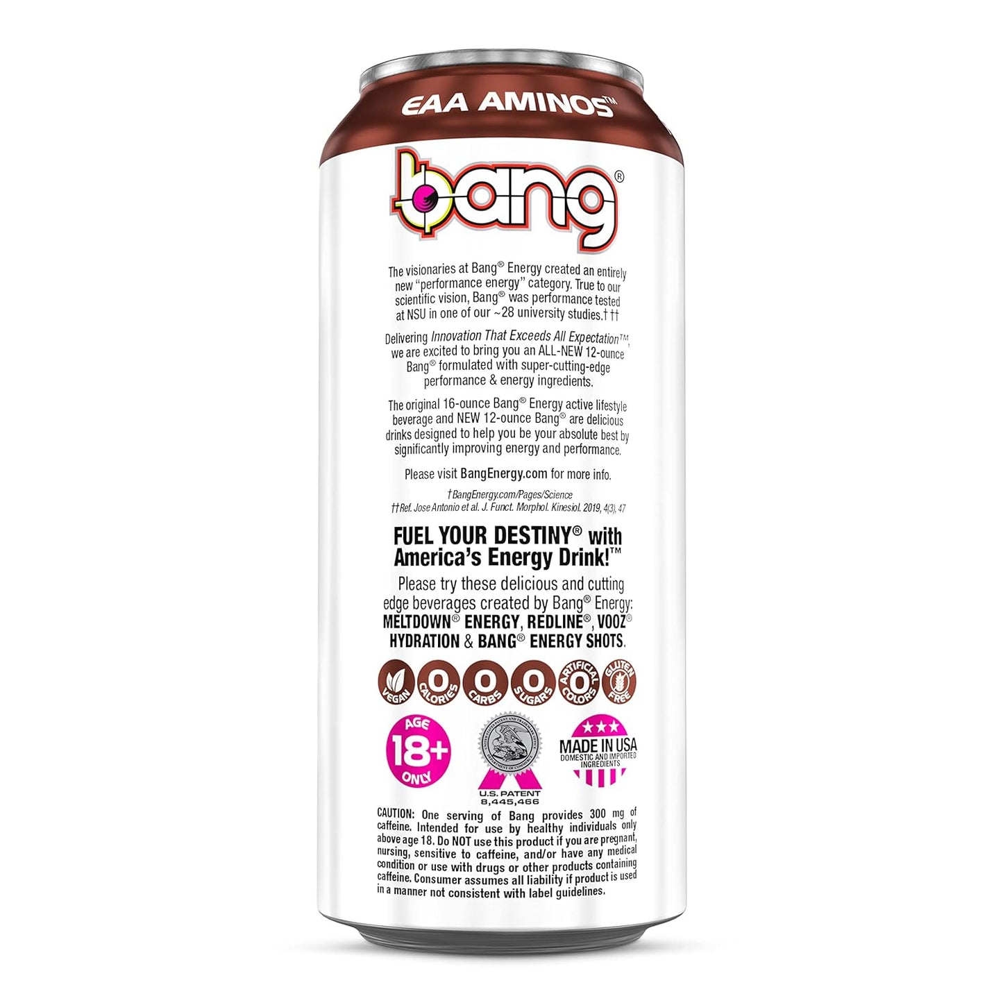 Bang Energy Nectarine Blueberry, Sugar-Free Energy Drink , 16-Ounce.