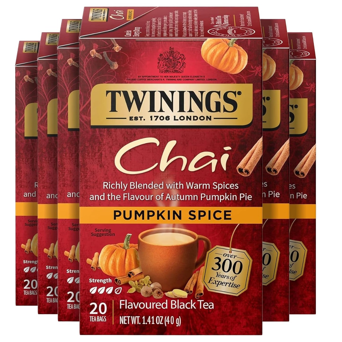 Twinings Mango & Pineapple Herbal Tea Individually Wrapped Bags, 20 Count (Pack of 6), Naturally Caffeine-Free, Enjoy Hot or Iced, 120 Teabags
