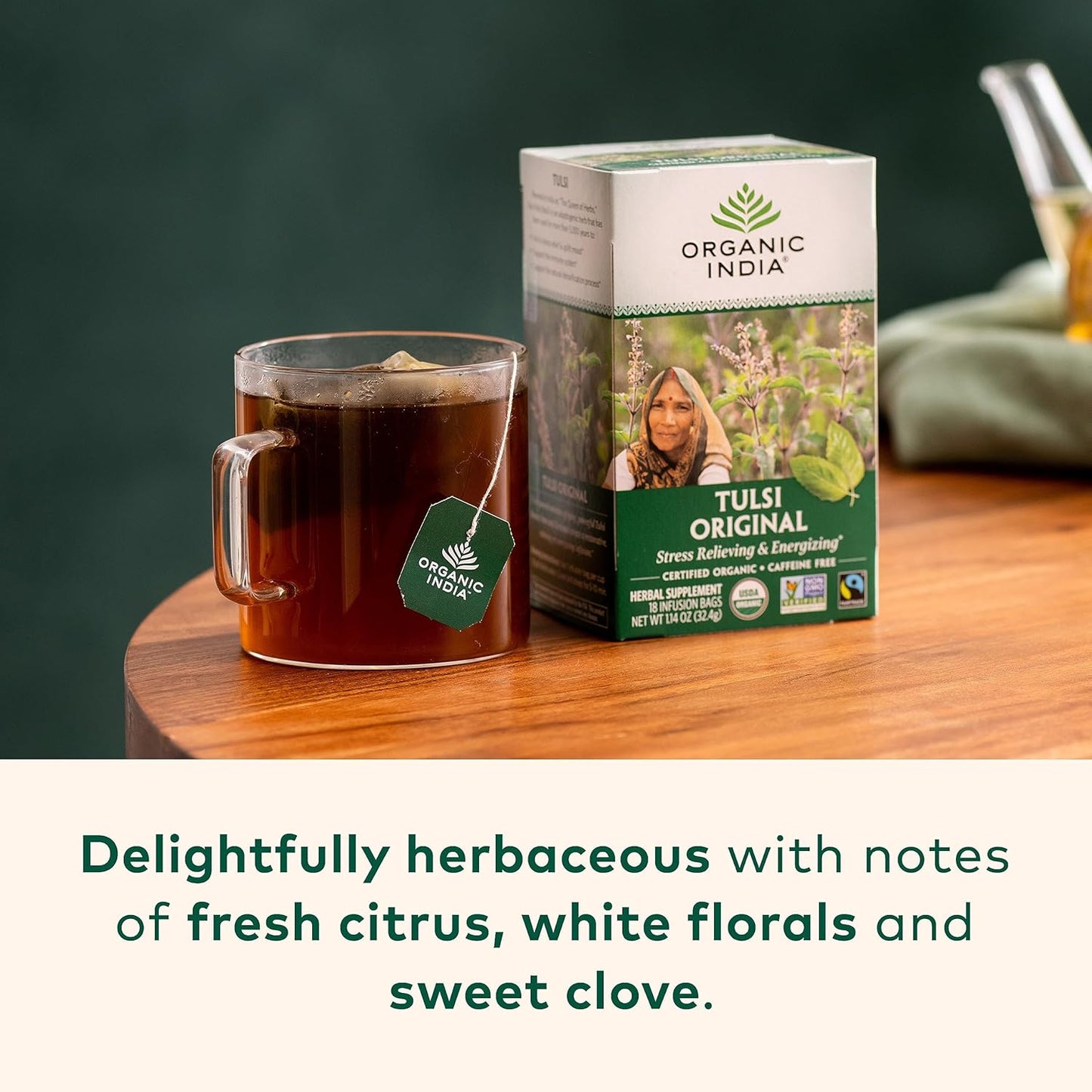 ORGANIC INDIA Tulsi Moringa Tea Bags - Holy Basil, Lemongrass, Moringa Leaves, Stress Relieving & Nourishing, Immune Support Tea, Vegan, Certified Organic, Caffeine-Free - 18 Infusion Bags, 6 Pack