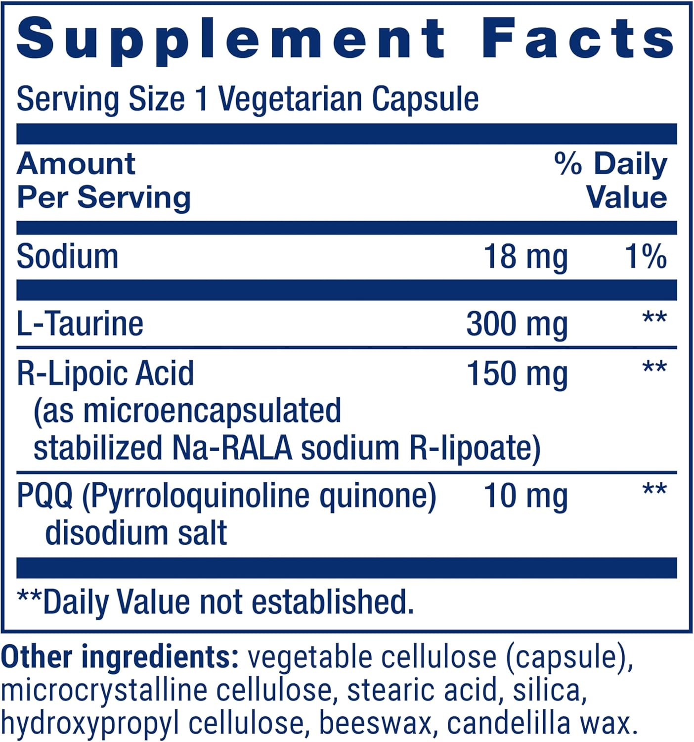 Life Extension Mitochondrial Basics with PQQ, L-Taurine, R-lipoic Acid, foundational Supplement for Cellular Energy Production, Brain and Heart Health, Gluten-Free, Non-GMO, Vegetarian, 30 Capsules