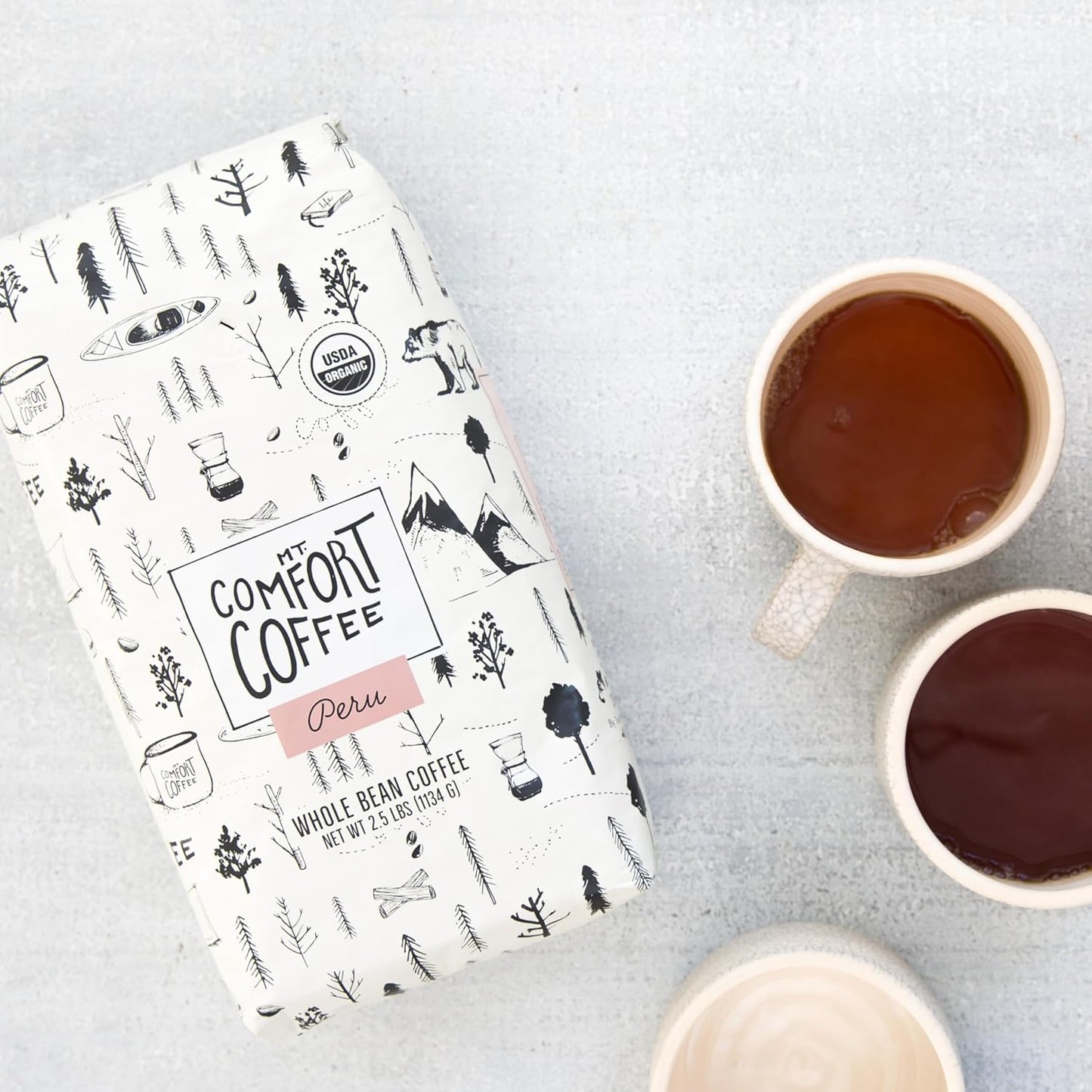 Mount Comfort Coffee Organic Whole Bean Coffee, Peru, 1.1kg