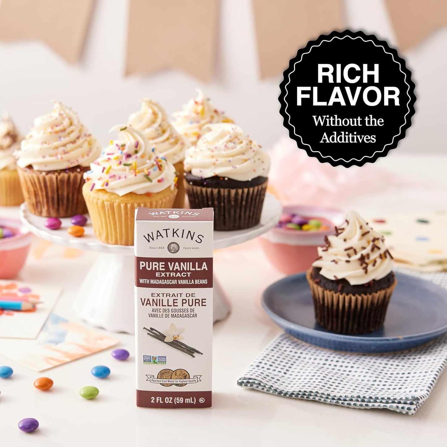 Watkins Organic Pure Vanilla Alcohol Free Flavoring, 2 Fl. Oz (Pack of 1)