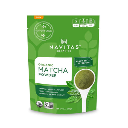 Navitas Organics Matcha Powder, 3 oz. Bag, 85 Servings — Premium Culinary Grade, Organic, Non-GMO, Gluten-Free