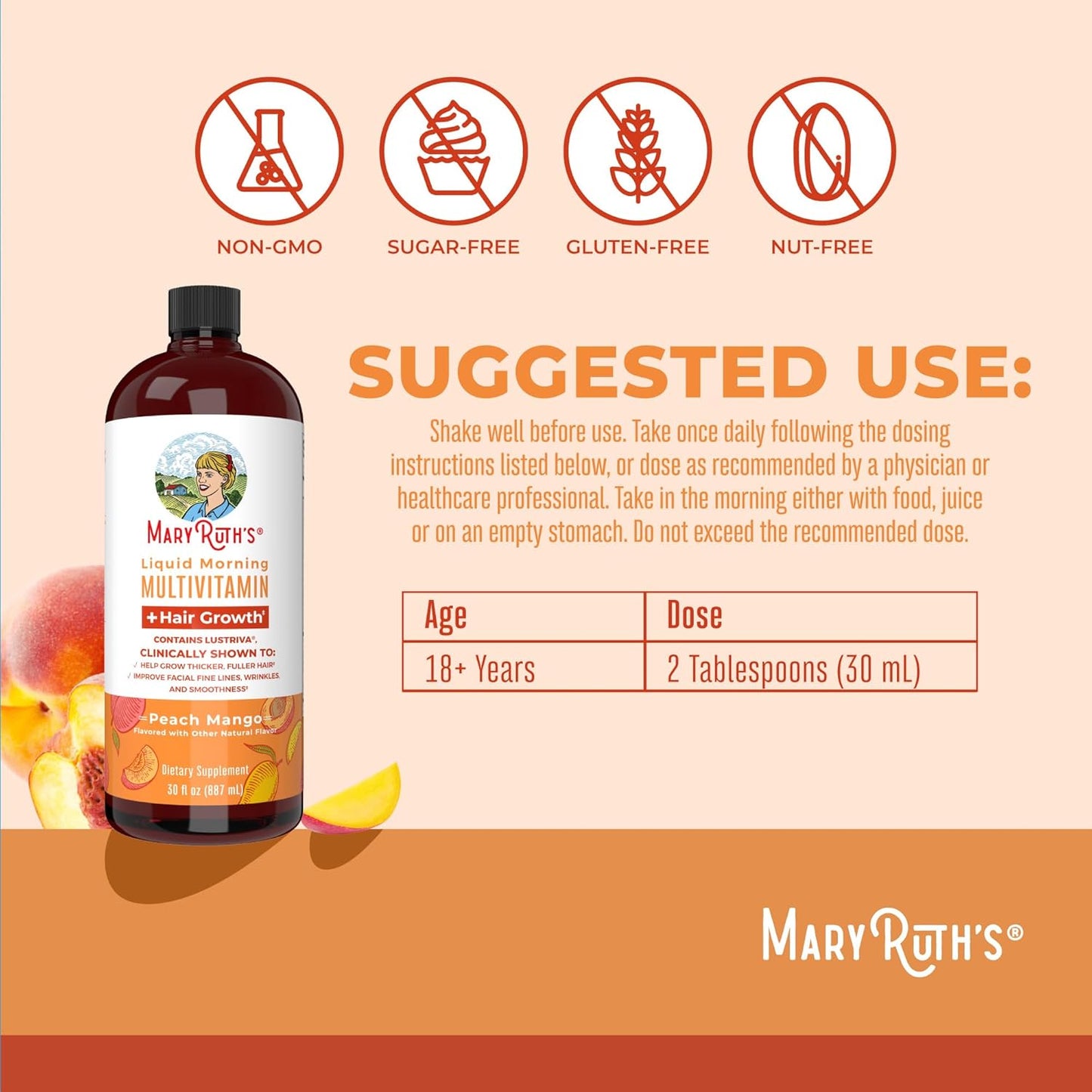 Mary Ruth’s Organics Liquid Multivitamin + Hair Growth