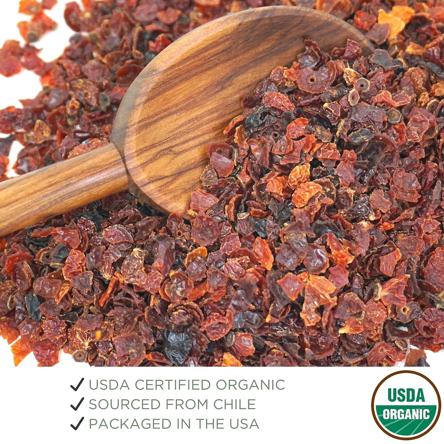 Elanen Naturals Organic Rose Hips 4 oz. (113g), USDA Certified Organic Rosehip Tea, Dried Rose Hips, Whole Rosehips Bulk, Cut & Sifted