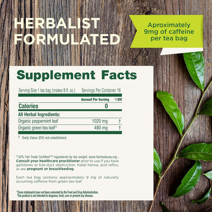 Traditional Medicinals Organic Green Tea Peppermint Tea, 16 Tea Bags