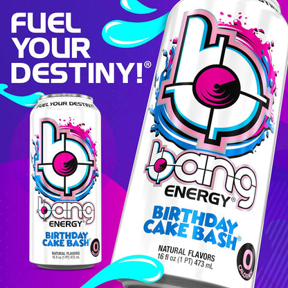 Bang Energy Nectarine Blueberry, Sugar-Free Energy Drink , 16-Ounce.