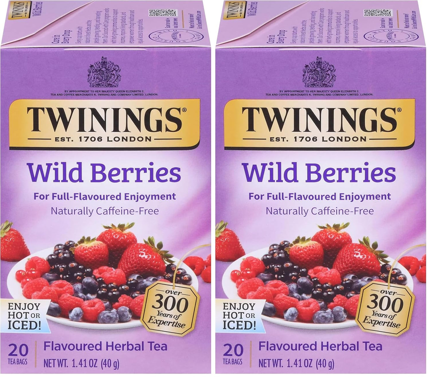 Twinings Mango & Pineapple Herbal Tea Individually Wrapped Bags, 20 Count (Pack of 6), Naturally Caffeine-Free, Enjoy Hot or Iced, 120 Teabags