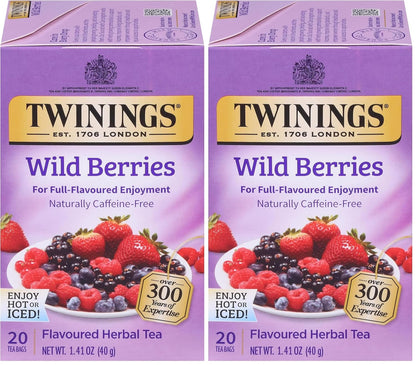 Twinings Mango & Pineapple Herbal Tea Individually Wrapped Bags, 20 Count (Pack of 6), Naturally Caffeine-Free, Enjoy Hot or Iced, 120 Teabags