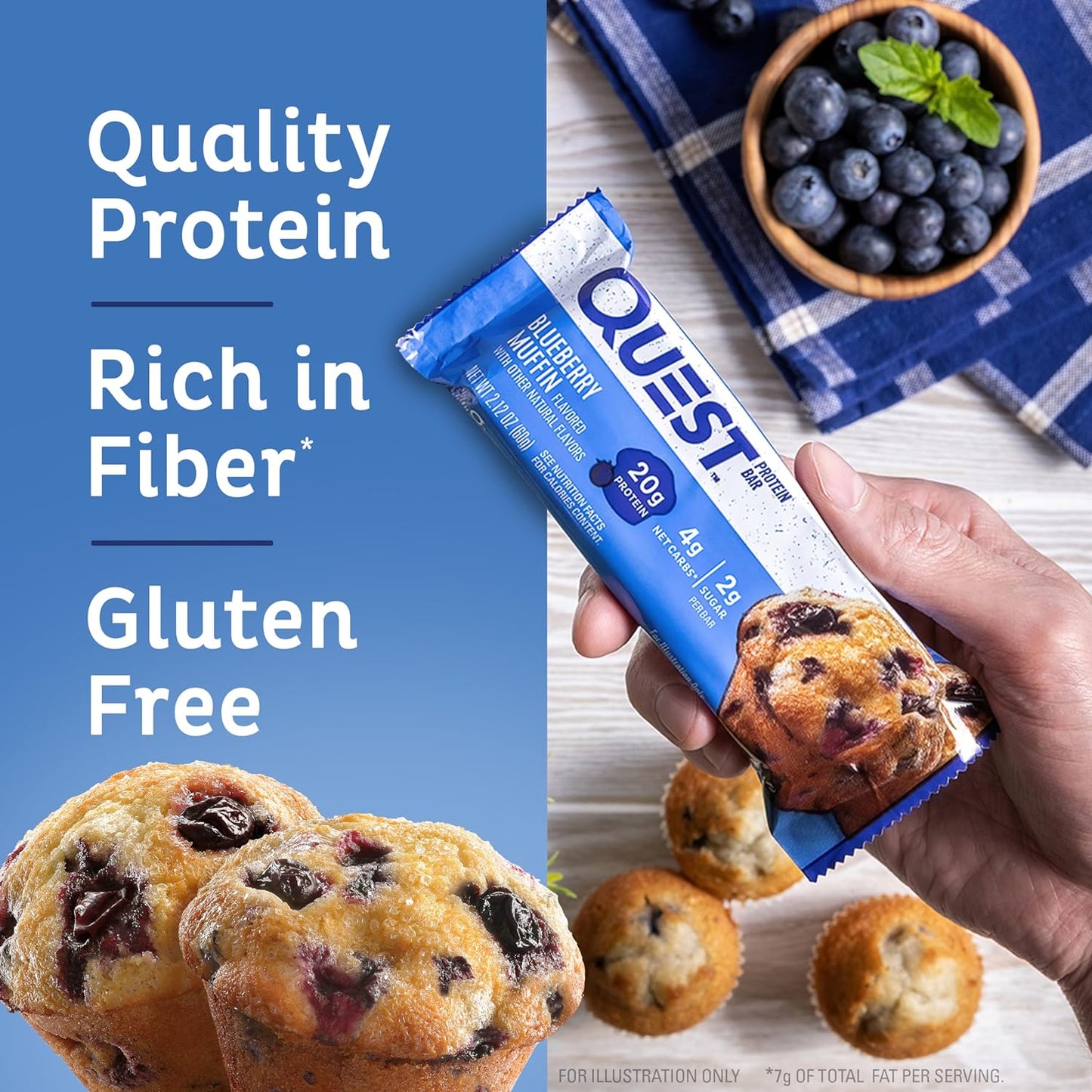 Quest Nutrition Apple Pie Protein Bar, 20g Protein, 4g Net Carbs, 2g Sugar, Gluten Free, Keto Friendly, 12 Count