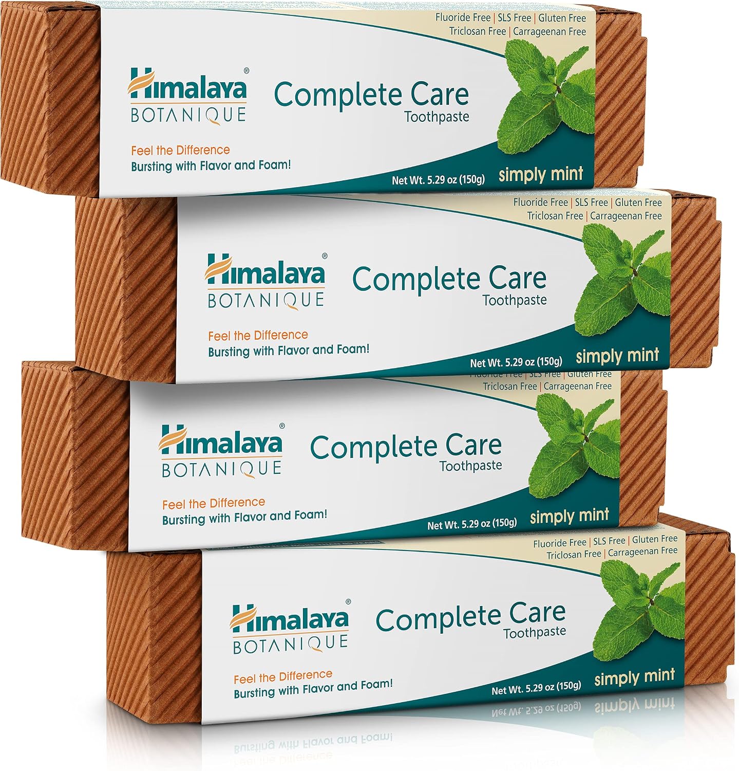 Himalaya Botanique Complete Care Toothpaste, Spearmint Flavor, Fights Plaque, Freshens Breath, Fluoride Free, No Artificial Flavors, SLS Free, Cruelty Free, Foaming, 5.29 Oz, 1 Pack