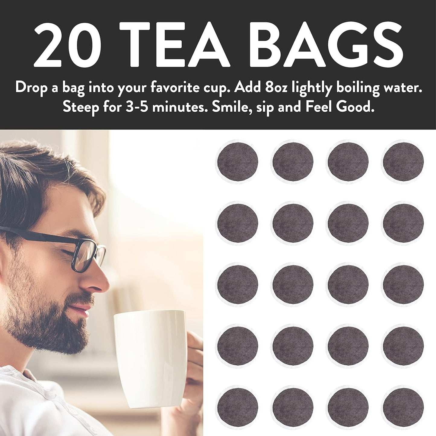FGO Organic Nettle Leaf Tea, 100 Count, Eco-Conscious Tea Bags, Caffeine Free, Resealable Bag, Packaging May Vary (Pack of 1)