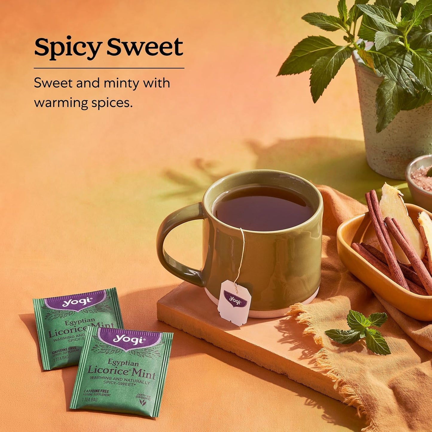 Yogi Tea - Egyptian Licorice Mint Tea (6 Pack) - Warming and Naturally Spicy Sweet - Caffeine Free - 96 Organic Herbal Tea Bags