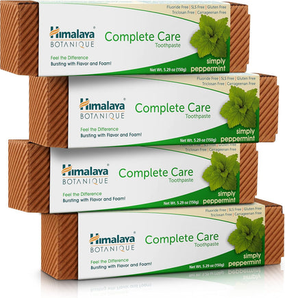 Himalaya Botanique Complete Care Toothpaste, Spearmint Flavor, Fights Plaque, Freshens Breath, Fluoride Free, No Artificial Flavors, SLS Free, Cruelty Free, Foaming, 5.29 Oz, 1 Pack