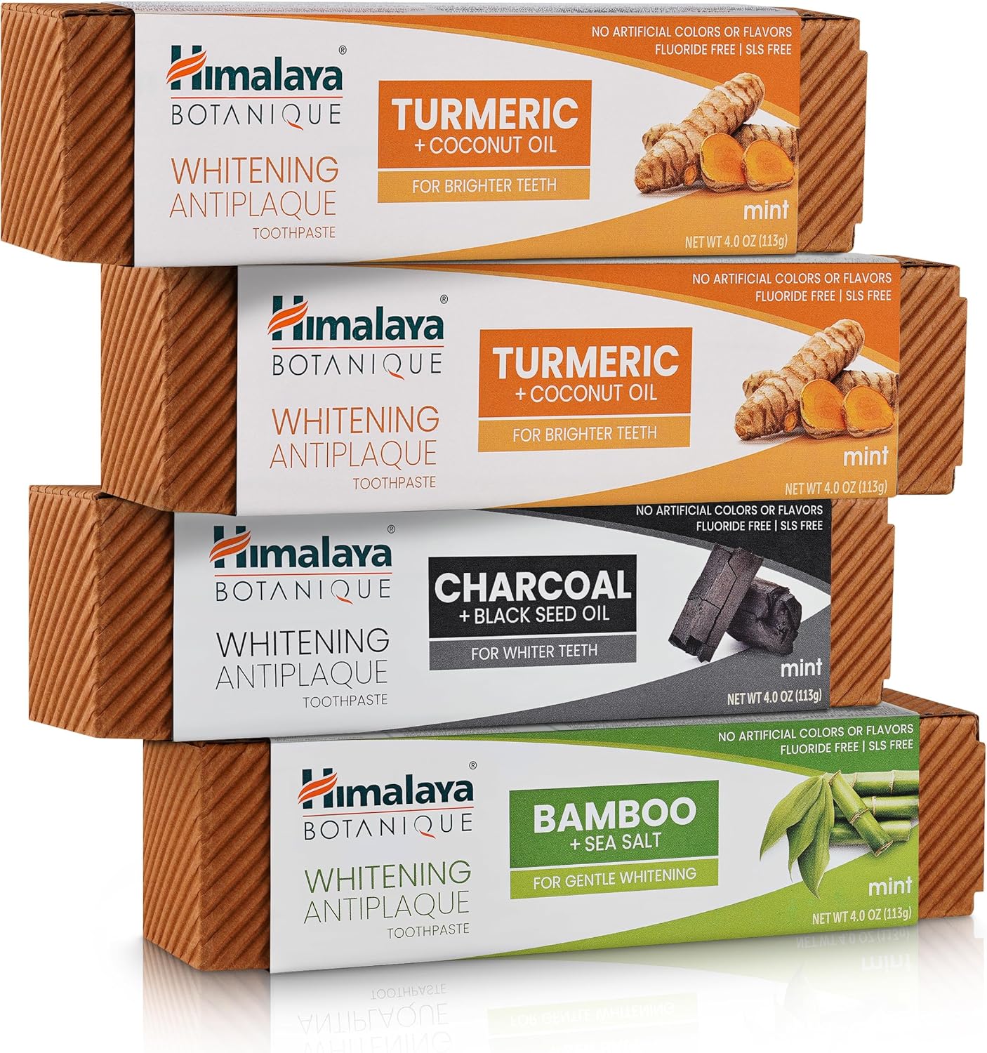 Himalaya Botanique Turmeric Whitening Antiplaque Toothpaste, Mint, 2 Pack