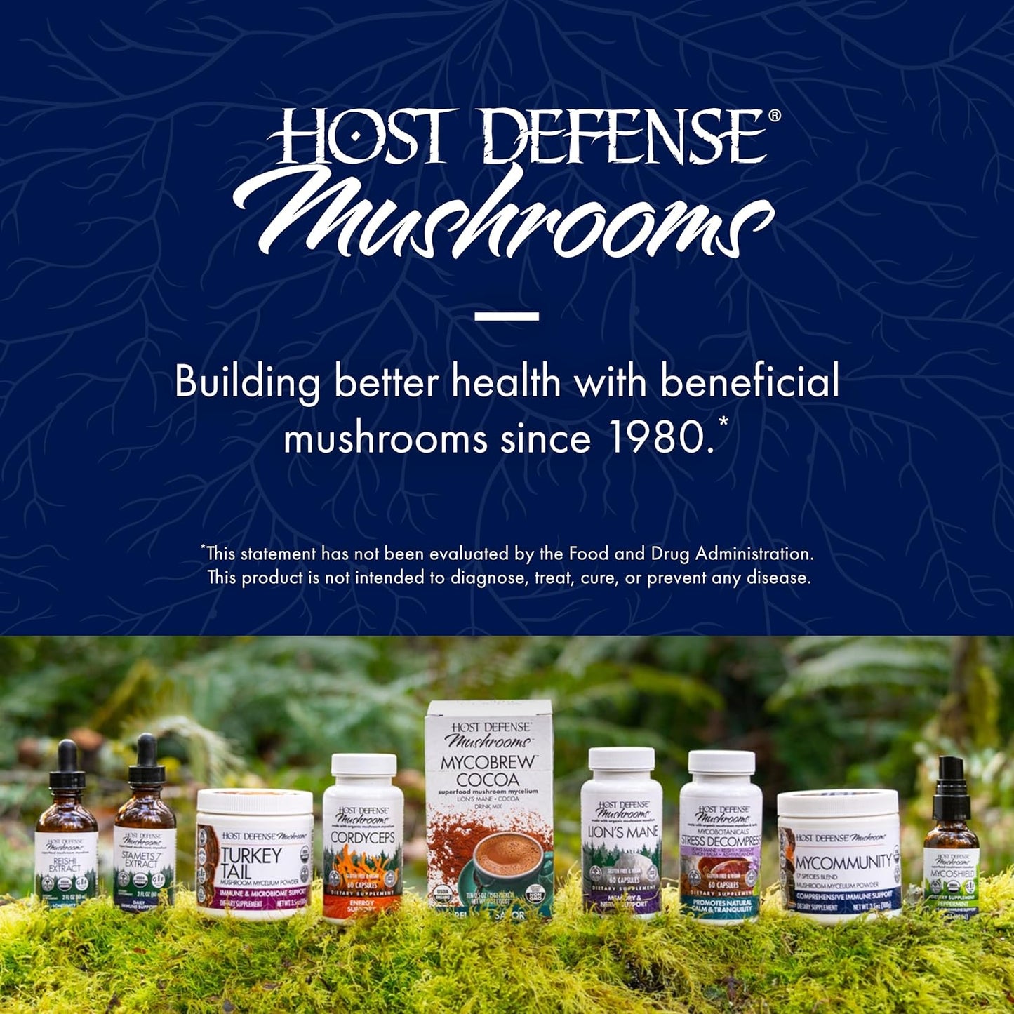 Host Defense MyCommunity Powder - 17 Species Blend Mushroom Supplement for Immune Support - Extract with Lion's Mane, Reishi, Chaga, Cordyceps, Turkey Tail & More - 100g (66 Servings)*