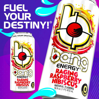 Bang Energy Nectarine Blueberry, Sugar-Free Energy Drink , 16-Ounce.