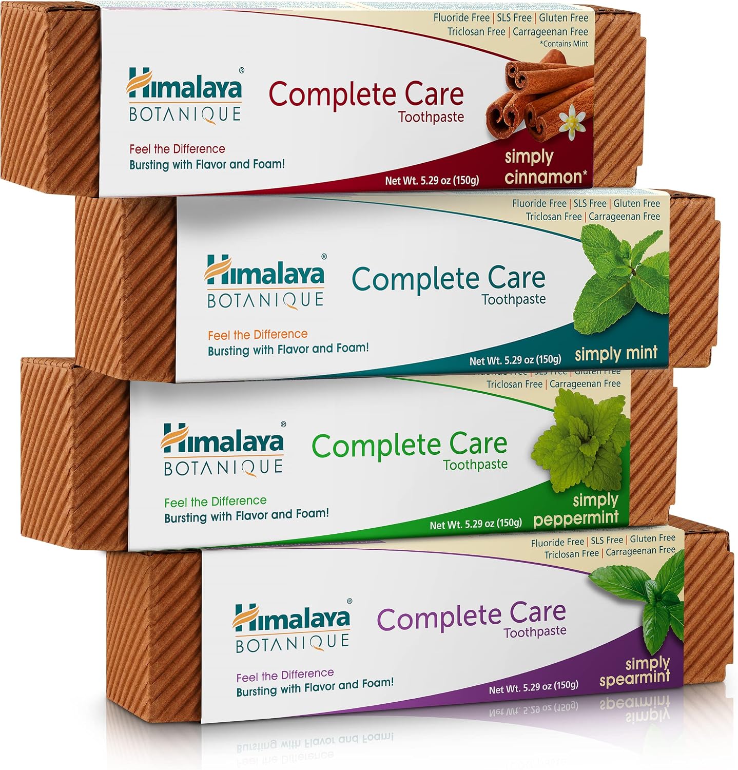 Himalaya Botanique Complete Care Toothpaste, Spearmint Flavor, Fights Plaque, Freshens Breath, Fluoride Free, No Artificial Flavors, SLS Free, Cruelty Free, Foaming, 5.29 Oz, 1 Pack