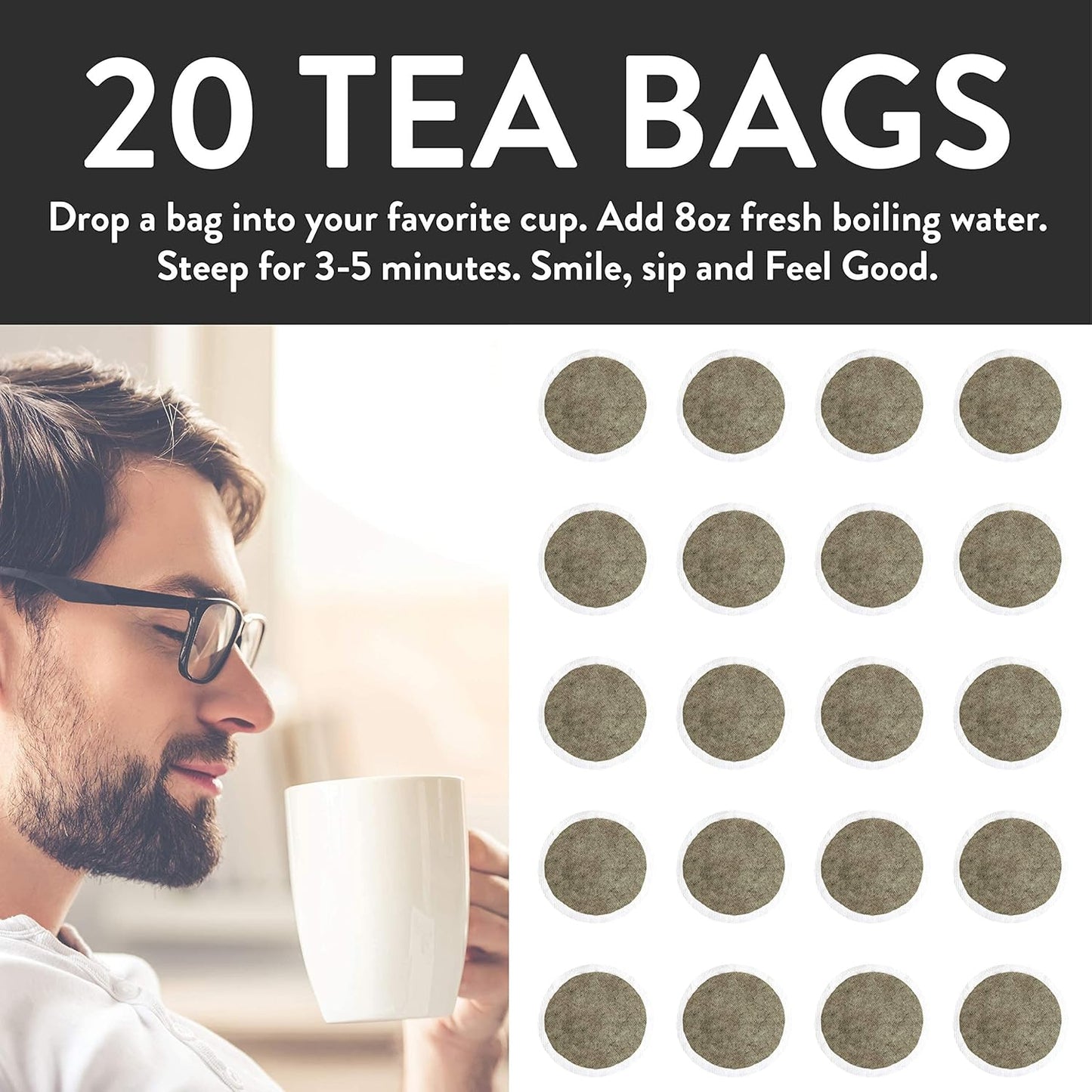 FGO Organic White Tea, Eco-Conscious Tea Bags, Packaging May Vary, 100 Count (Pack of 1)