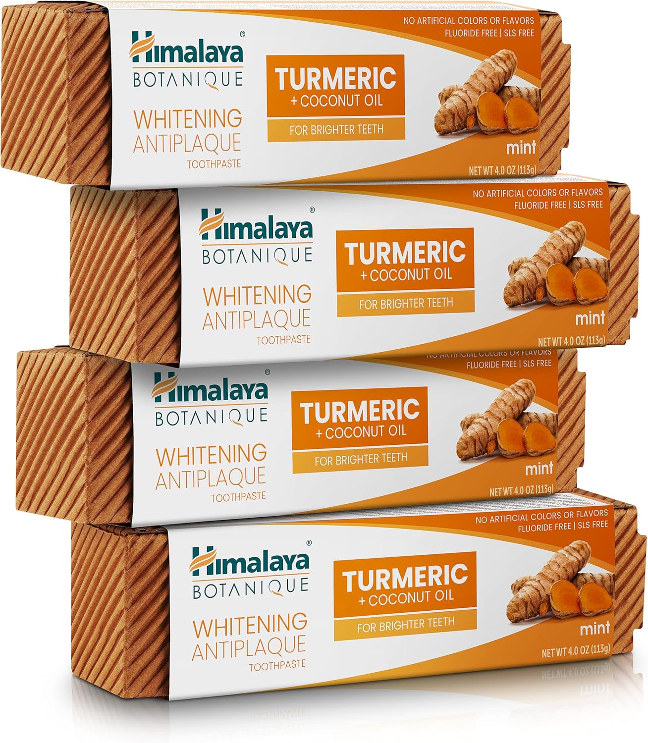 Himalaya Botanique Turmeric Whitening Antiplaque Toothpaste, Mint, 2 Pack