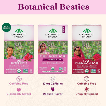 ORGANIC INDIA Tulsi Moringa Tea Bags - Holy Basil, Lemongrass, Moringa Leaves, Stress Relieving & Nourishing, Immune Support Tea, Vegan, Certified Organic, Caffeine-Free - 18 Infusion Bags, 6 Pack