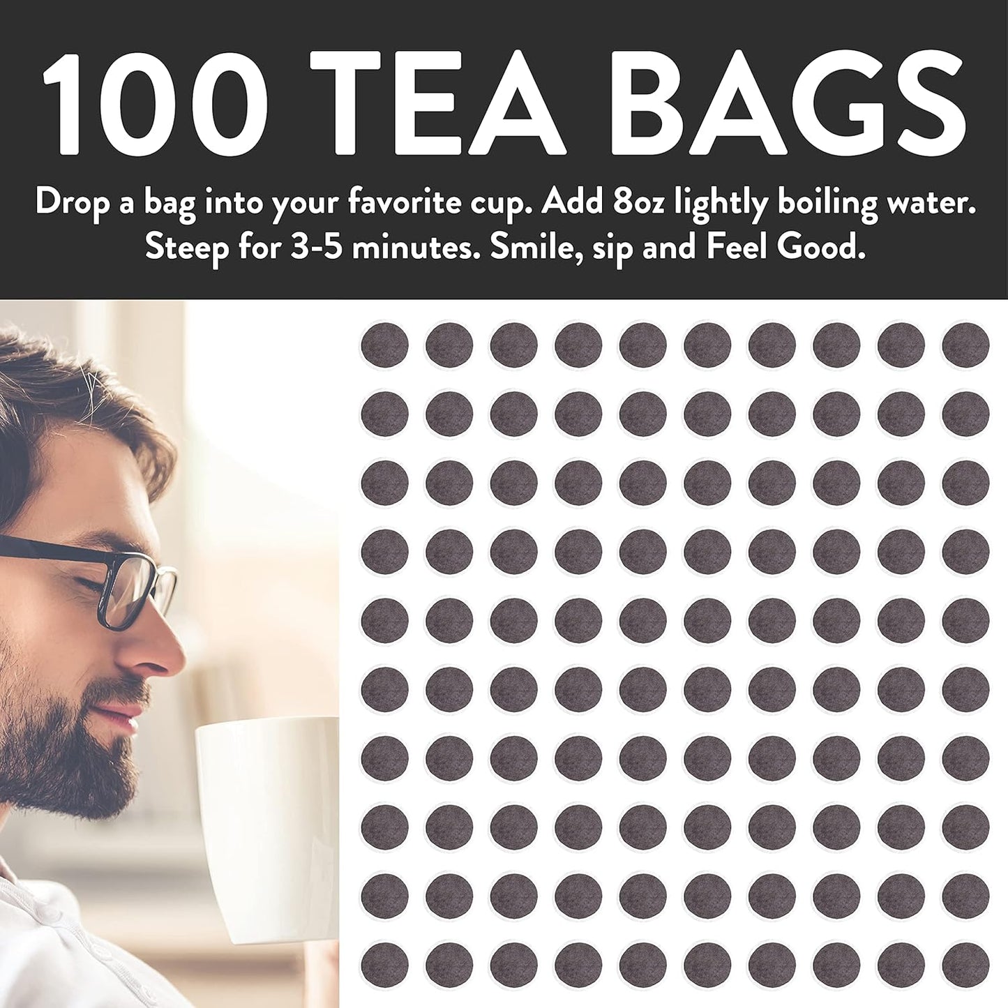 FGO Organic White Tea, Eco-Conscious Tea Bags, Packaging May Vary, 100 Count (Pack of 1)