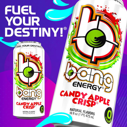 Bang Energy Nectarine Blueberry, Sugar-Free Energy Drink , 16-Ounce.