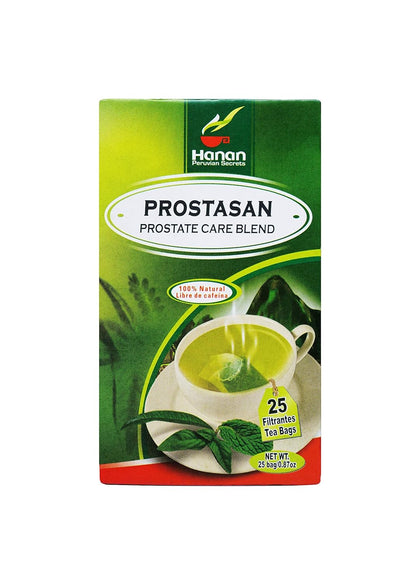 Hanan Peruvian Secrets Prostasan Herbal Tea | 100% Natural Prostate Care Blend | 25 Tea Bags | Naturally Aids in Cleansing the Prostate and Urinary Tract