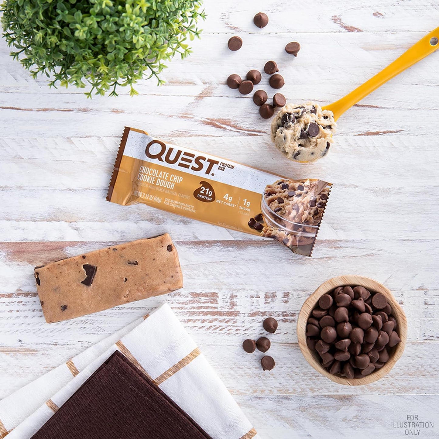 Quest Nutrition Apple Pie Protein Bar, 20g Protein, 4g Net Carbs, 2g Sugar, Gluten Free, Keto Friendly, 12 Count